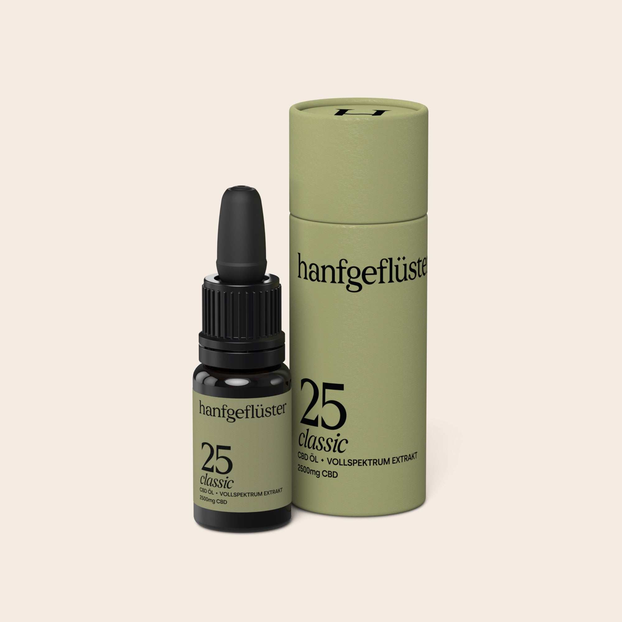 Hanfgeflüster Vollspektrum CBD Öl 25% Freisteller