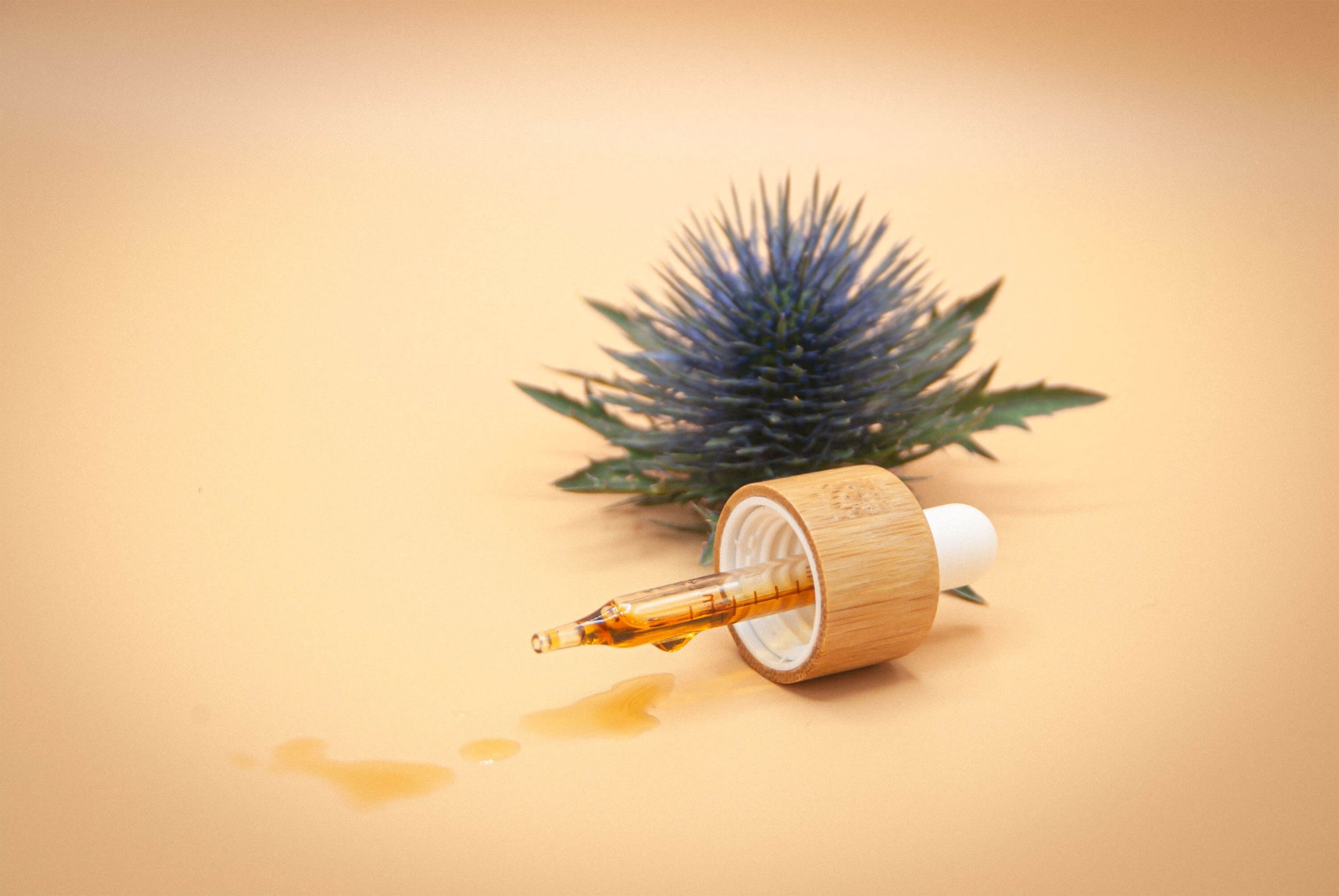 CBD-Öl Pipette mit Hanfpflanze