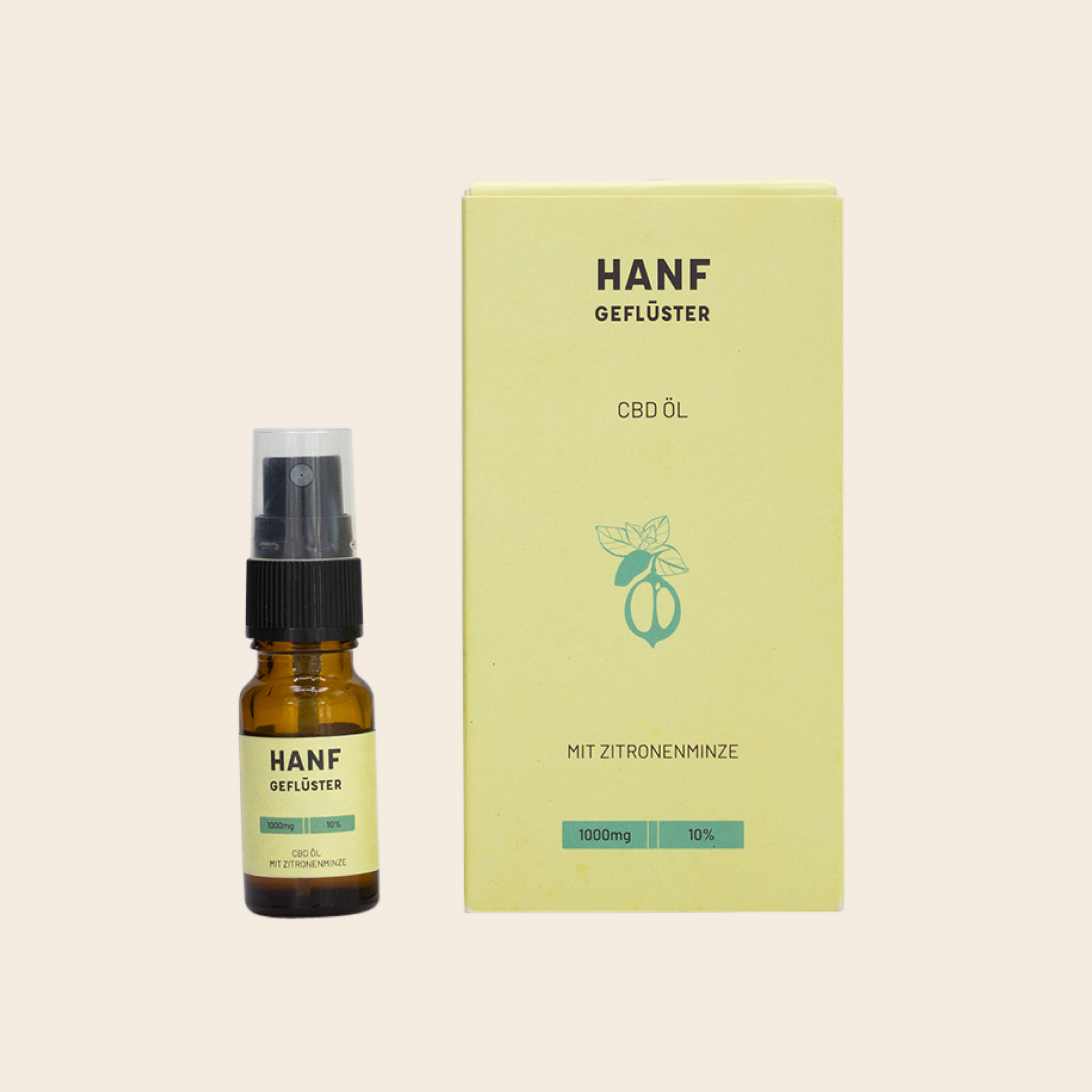 Hanfgeflüster CBD Spray Zitronenminze 10% Freisteller